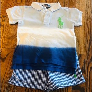 Ralph Lauren Polo boys blue swim set size 18m